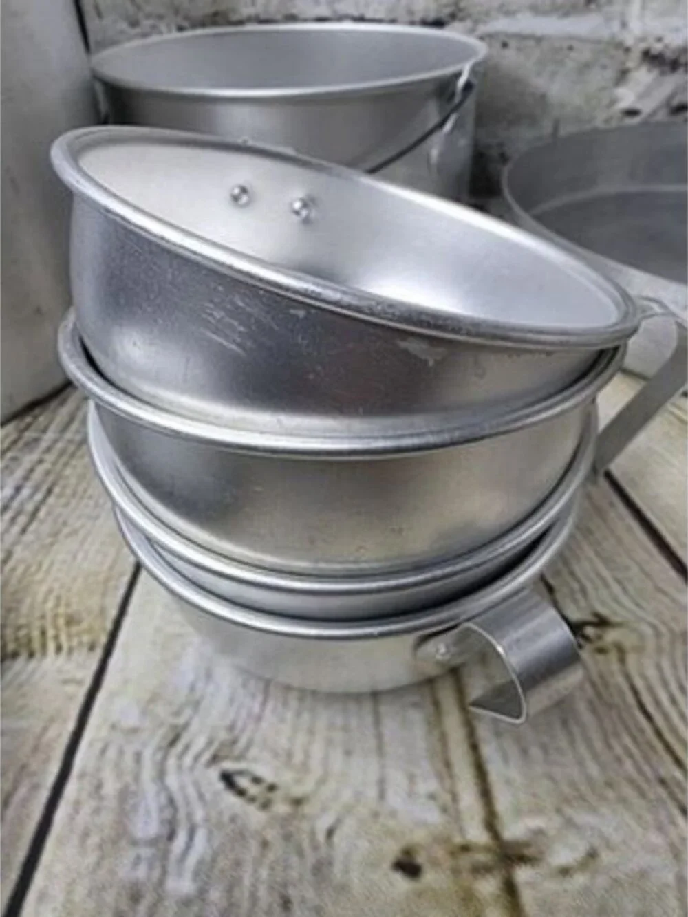 Vintage Aluminum Camping Cook Set 13 Pieces Plates Cups Pots